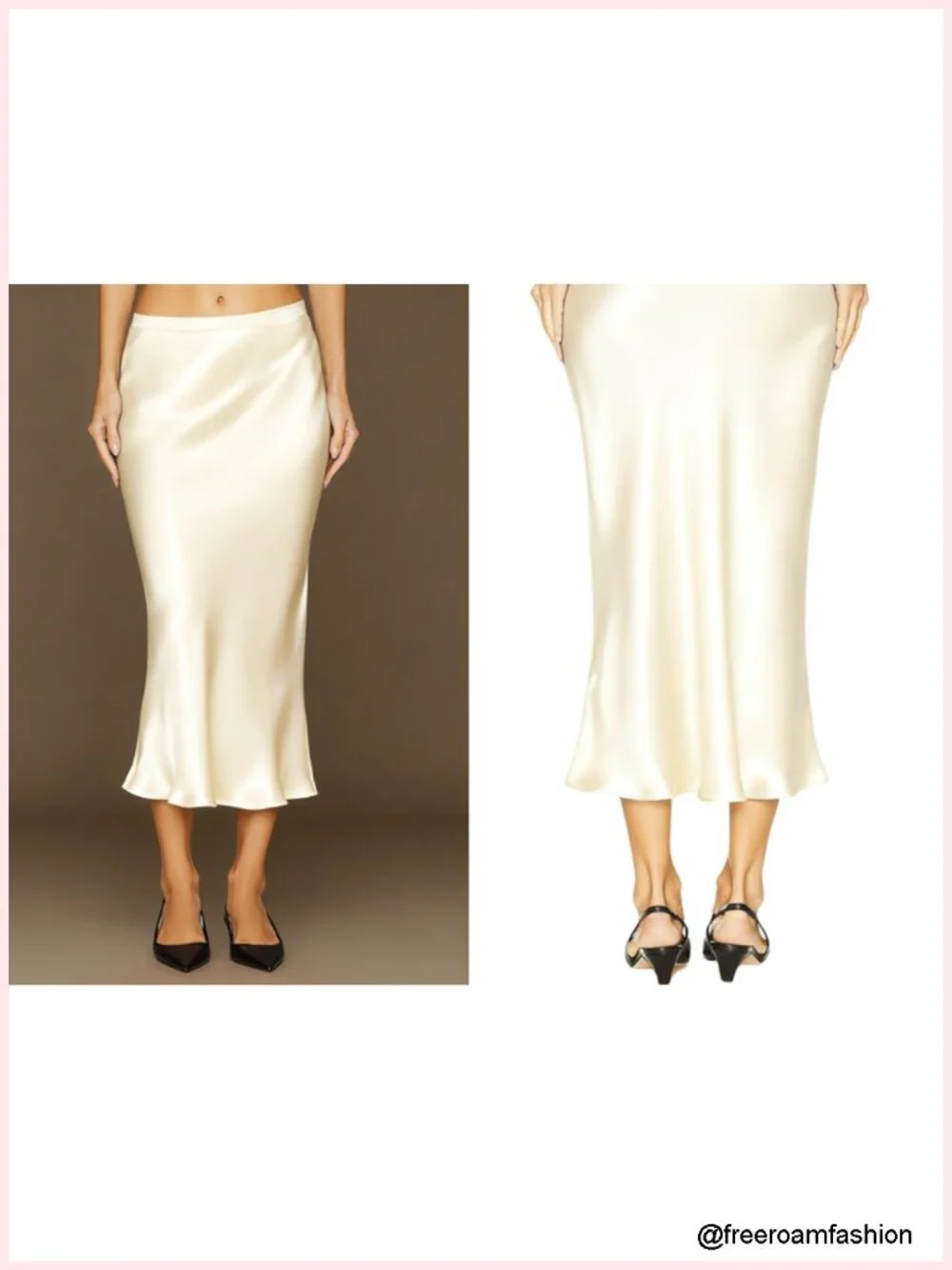 Silk Satin Mermaid Midi Skirt Elastic High Waist Office Party
